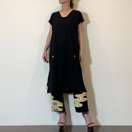 着物リメイク 留袖 ロングトップスのセットアップ ロングパンツ komomo
