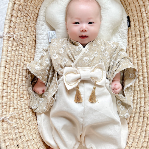 〈60-100ワンサイズ〉ꕤ︎︎ベビー袴　ベビー着物ꕤ︎︎お食い初め 60-100ワンサイズ）ベビー袴 ベビー着物 お食い初め 初節句No.23