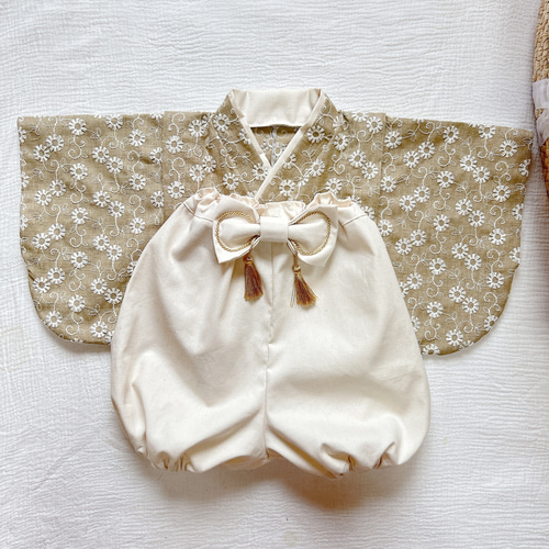 60ー100ワンサイズ】子供の日 ベビー袴 ベビー着物 お食い初め 初節句