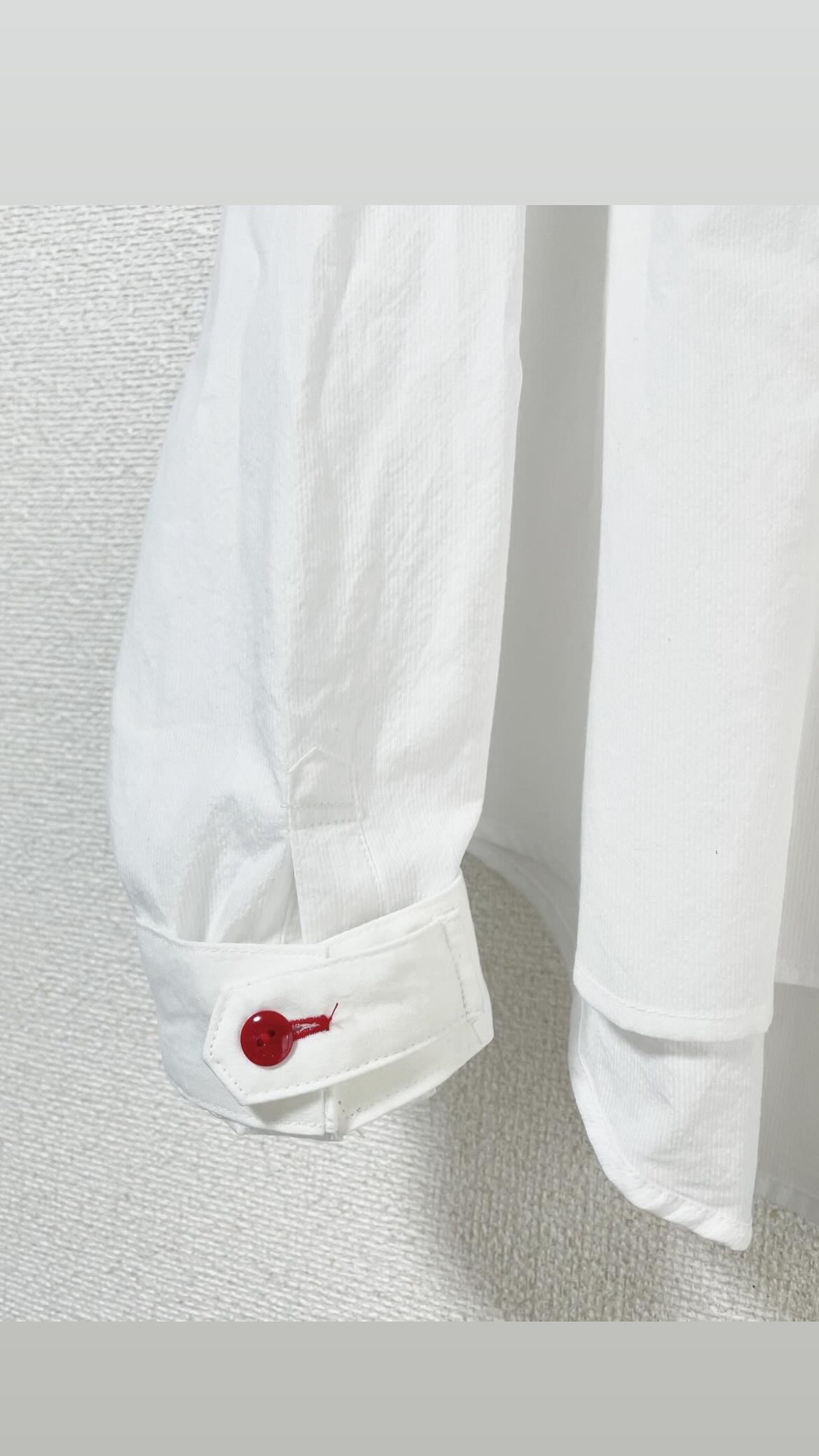 （Hjärta）  静けさの中に、きちんとを纏う。　ラグランスリーブ比翼シャツブラウス