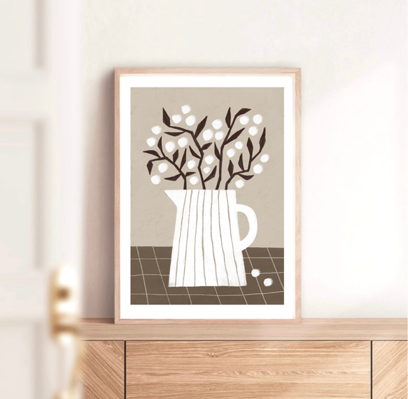 北欧 風 インテリア アート ポスター【 Cotton heath 】:/163 / 花