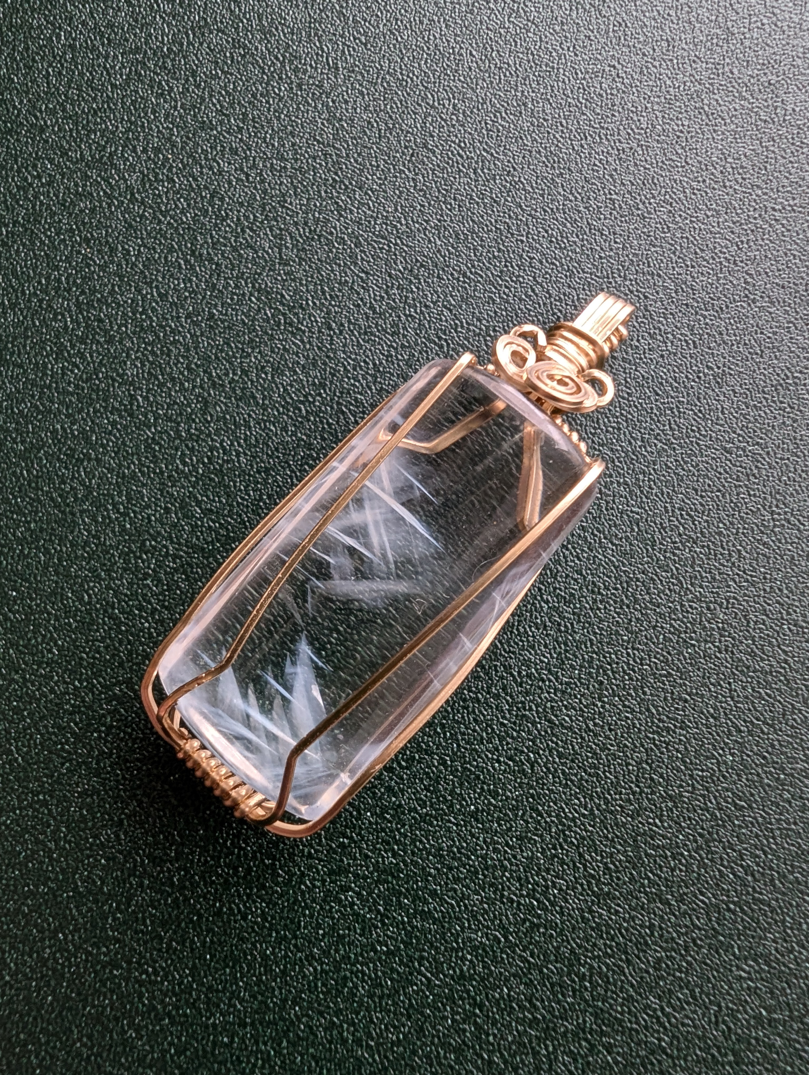 14kgf エンジェルラダー クォーツ 水晶 ワイヤ ペンダント