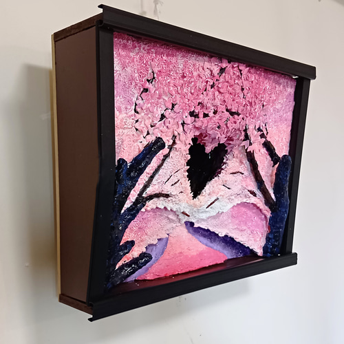 立体絵画の「桜並木のライトアップ」 立体絵画の「桜並木のライトアップ」 絵画 フェルメール 通販