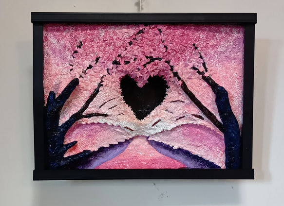 立体絵画の「桜並木のライトアップ」 立体絵画の「桜並木のライトアップ」 絵画 フェルメール 通販