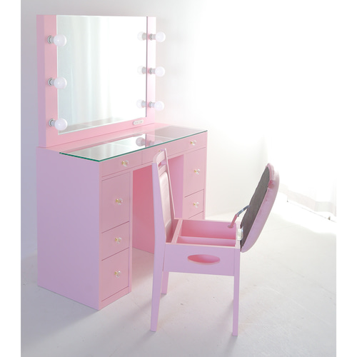 ドレッサー女優ミラー カンタービレ（クリーミーピンク）LED・椅子付