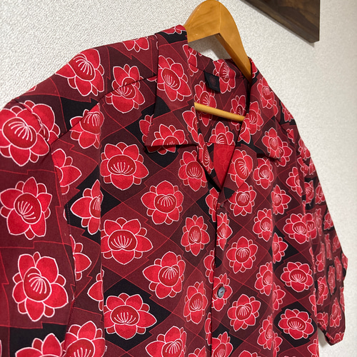新品　着物リメイクアロハシャツ　正絹　和柄 　メンズL 0_fc2db897f59f43f5341b9f92c2f7