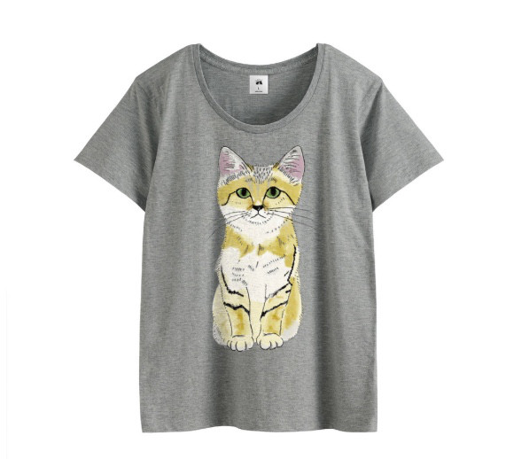 スナネコ 砂漠の天使　ふんわりやわらか　薄手　野生猫　イラスト　Tシャツ　レディース　メンズ　ユニセックス　パステル