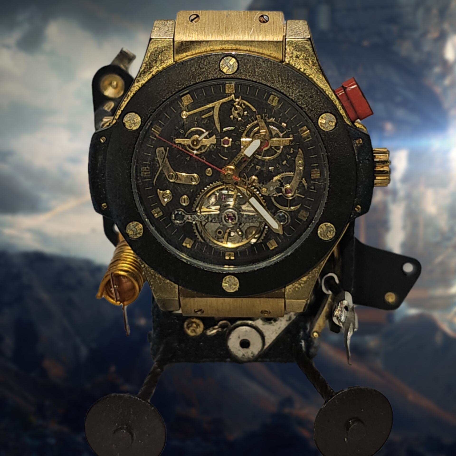 h 時計デニムロボット スチームパンク