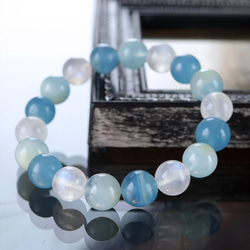 ブルームーンストーンとアクアマリンとブルーカルサイトの ブルーを