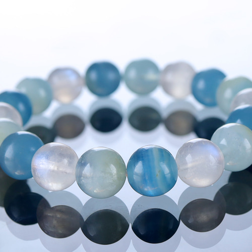 ブルームーンストーンとアクアマリンとブルーカルサイトの ブルーを