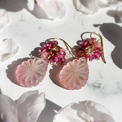 michiru◆ルビーピアス✧14kgf ☆SALE】宝石質ルビーの一粒ピアス【L-01】・イヤリング変更可