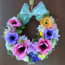 ❤真紅の薔薇の素敵なフラワーリース 一点物 玄関リース 壁飾り 壁掛