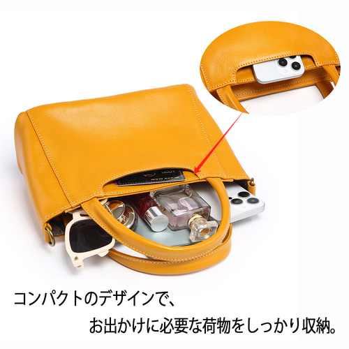 本革レザー ハンドバッグ 軽量 高品質 ショルダー 通勤 シンプル 牛革