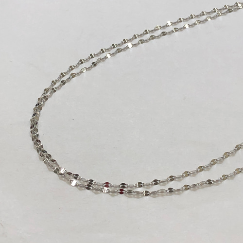 ＊Bell♪ 　プラチナネックレス　ペタルチェーン1.33㎜幅　pt850 Pt850 プラチナ 45cm ペタルチェーンネックレス プラチナネックレス