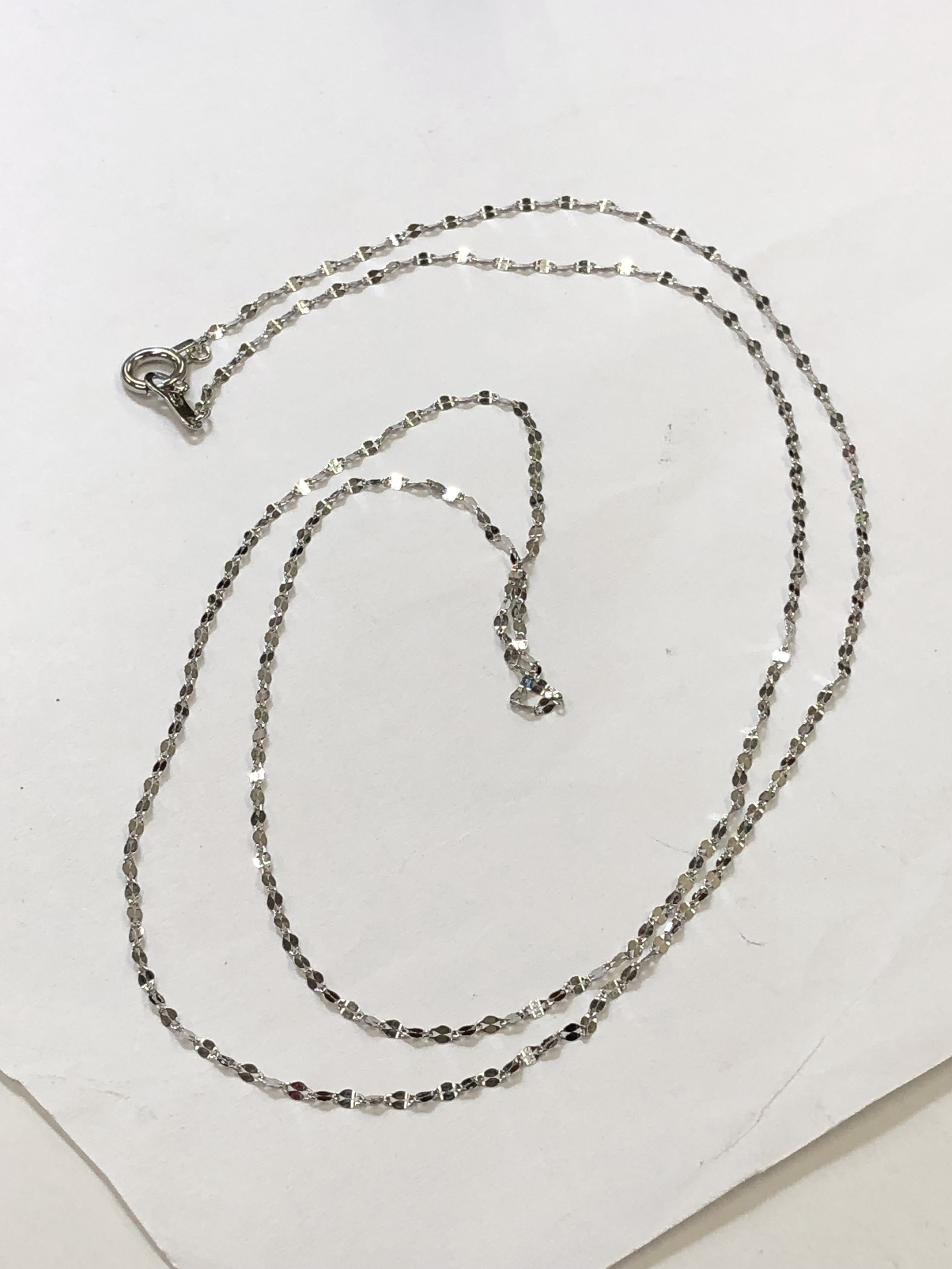 Pt850 プラチナ　40cm ペタルチェーンネックレス プラチナネックレス