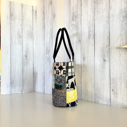 creema限定、ミナペルホネン、四角パッチ、トートバッグ ハンドバッグ