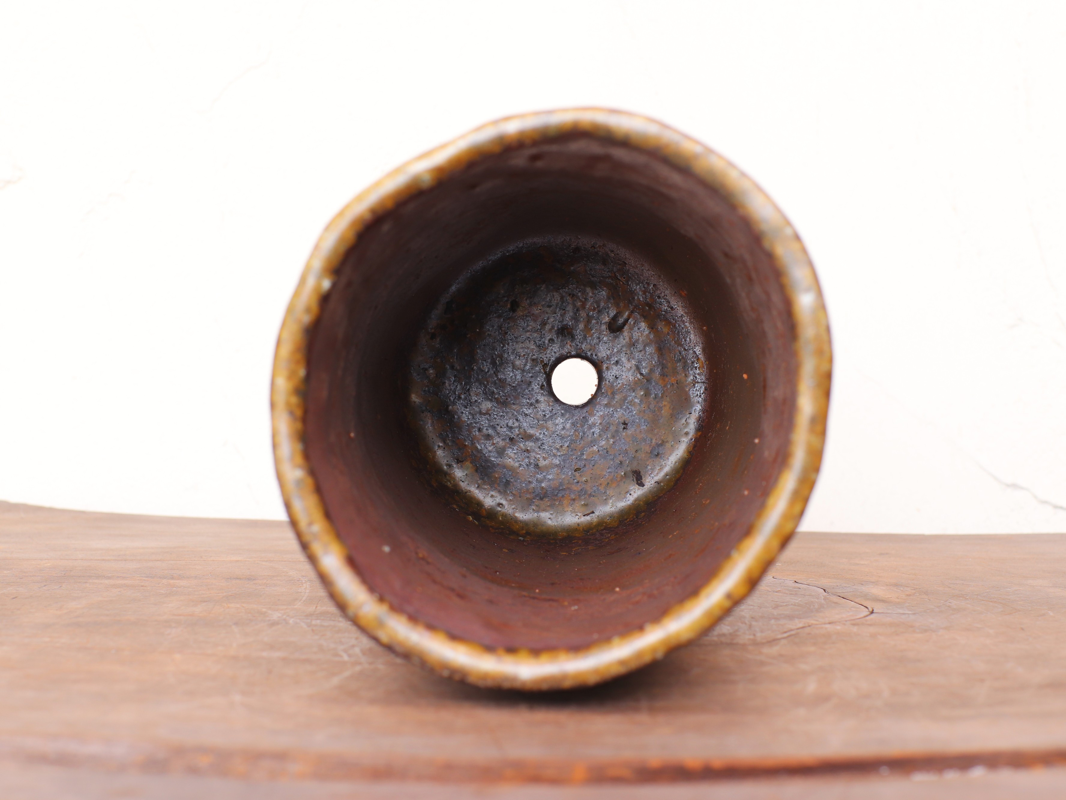 備前焼 植木鉢・サンギリ【受皿付き】 u-080