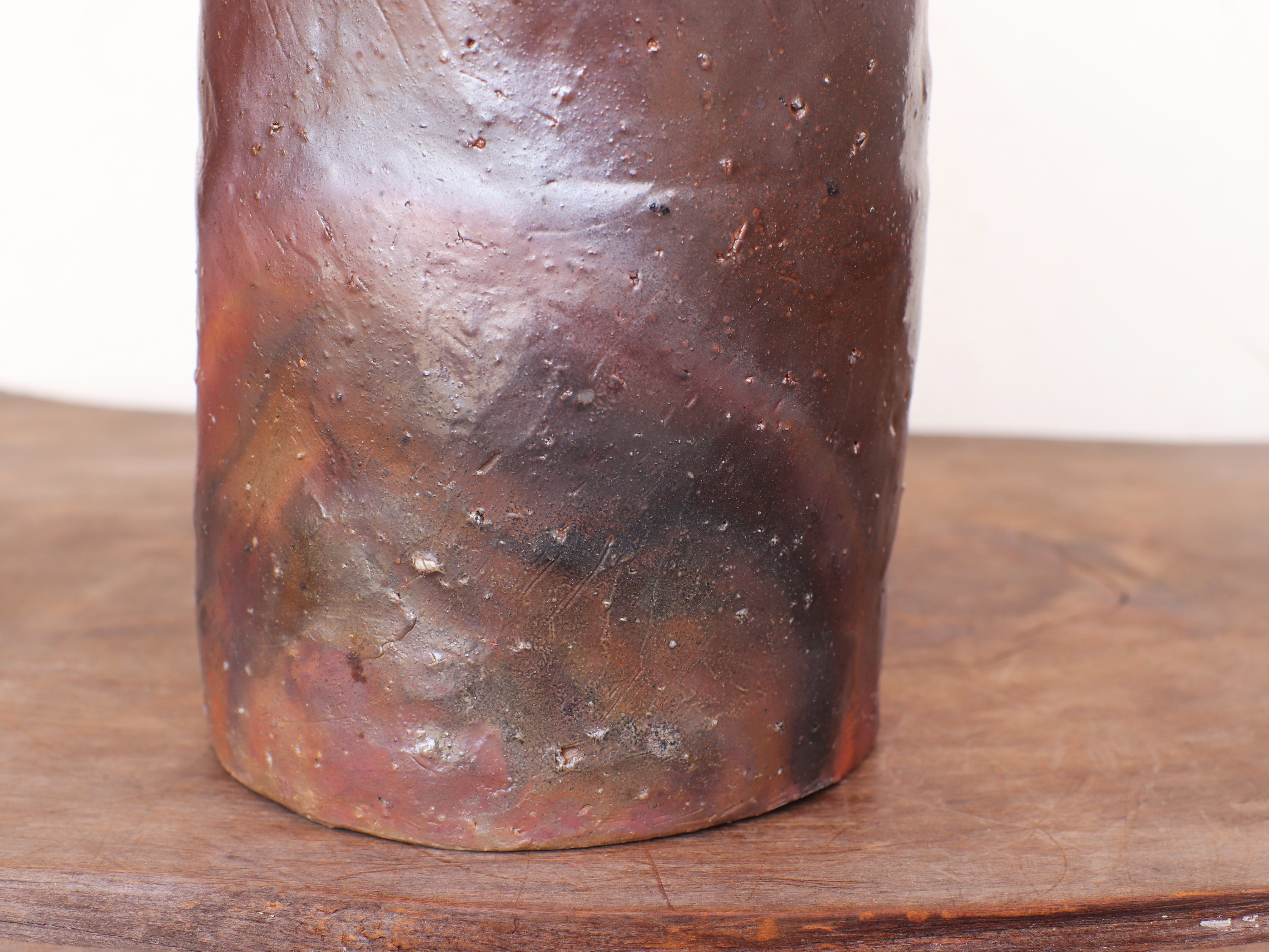 備前焼 植木鉢・サンギリ【受皿付き】 u-080