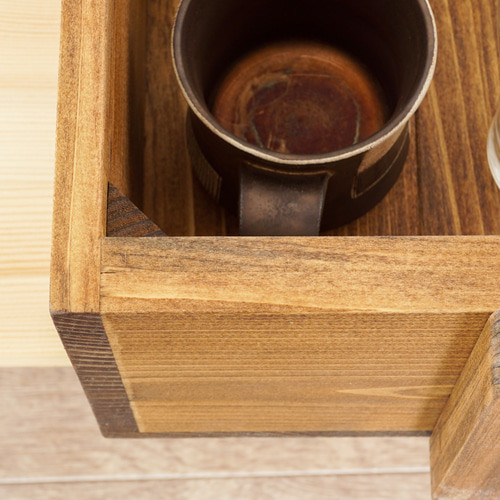 大型木製籠 ④おかもち木箱 大型【受注】茶 他2色 取っ手取り外し可能 バスケット