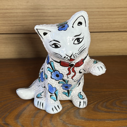 トルコ キュタフヤ陶器 花柄招きねこ 招き猫 トルコ製 通販 19115694