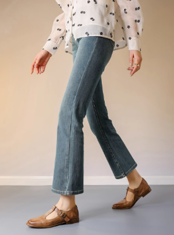 ラウンドトゥパンプス 革染色職人 革シューズ 春 シューズ お出かけ 街歩き通気性 tストラップシューズ 25.5 4枚目の画像