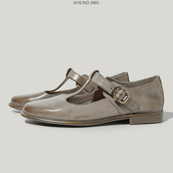 ラウンドトゥパンプス 革染色職人 革シューズ 春 シューズ お出かけ 街歩き通気性 tストラップシューズ 25.5 3枚目の画像