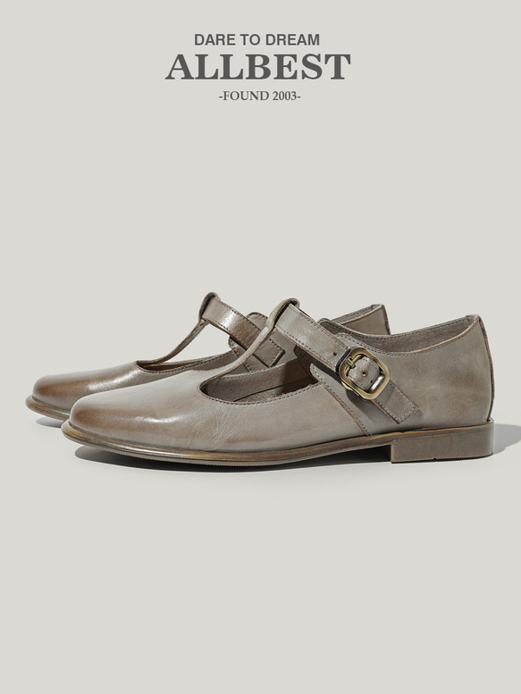 ラウンドトゥパンプス 革染色職人 革シューズ 春 シューズ お出かけ 街歩き通気性 tストラップシューズ 25.5 3枚目の画像