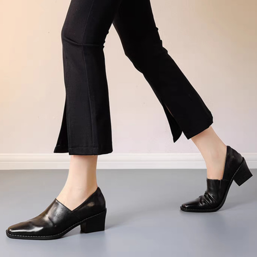 repetto 黒 レザー スリッポン ヒール約5cm repetto 黒 レザー スリッポン ヒール約5cm