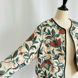 vintage kimono 縮緬のリバーシブルショートジャケット　ボレロ　着物リメイク 6枚目の画像
