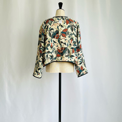 vintage kimono 縮緬のリバーシブルショートジャケット　ボレロ　着物リメイク 4枚目の画像