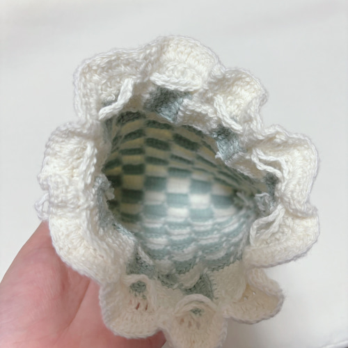 アフガン編みの巾着 巾着袋 pinna 通販 19116090｜Creema(クリーマ)