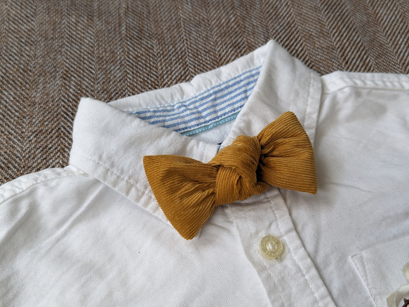 コーデュロイ《キャメルマスタード》蝶ネクタイ/baby/kids/ladies/mens 2枚目の画像