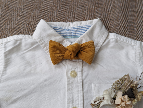 コーデュロイ《キャメルマスタード》蝶ネクタイ/baby/kids/ladies/mens 1枚目の画像