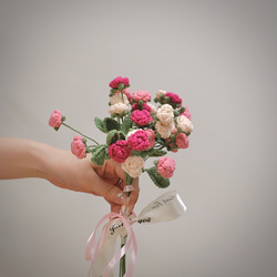 なっぴ様⭐︎ハンドメイド　枯れない花束　ミニ　花束22個（ラベンダー66本） 枯れない花束/ドライフラワー】ハンドメイド 花束 かぎ針編み