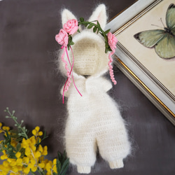 ミディブライスアウトフィット◇うさ耳フードの着ぐるみニット