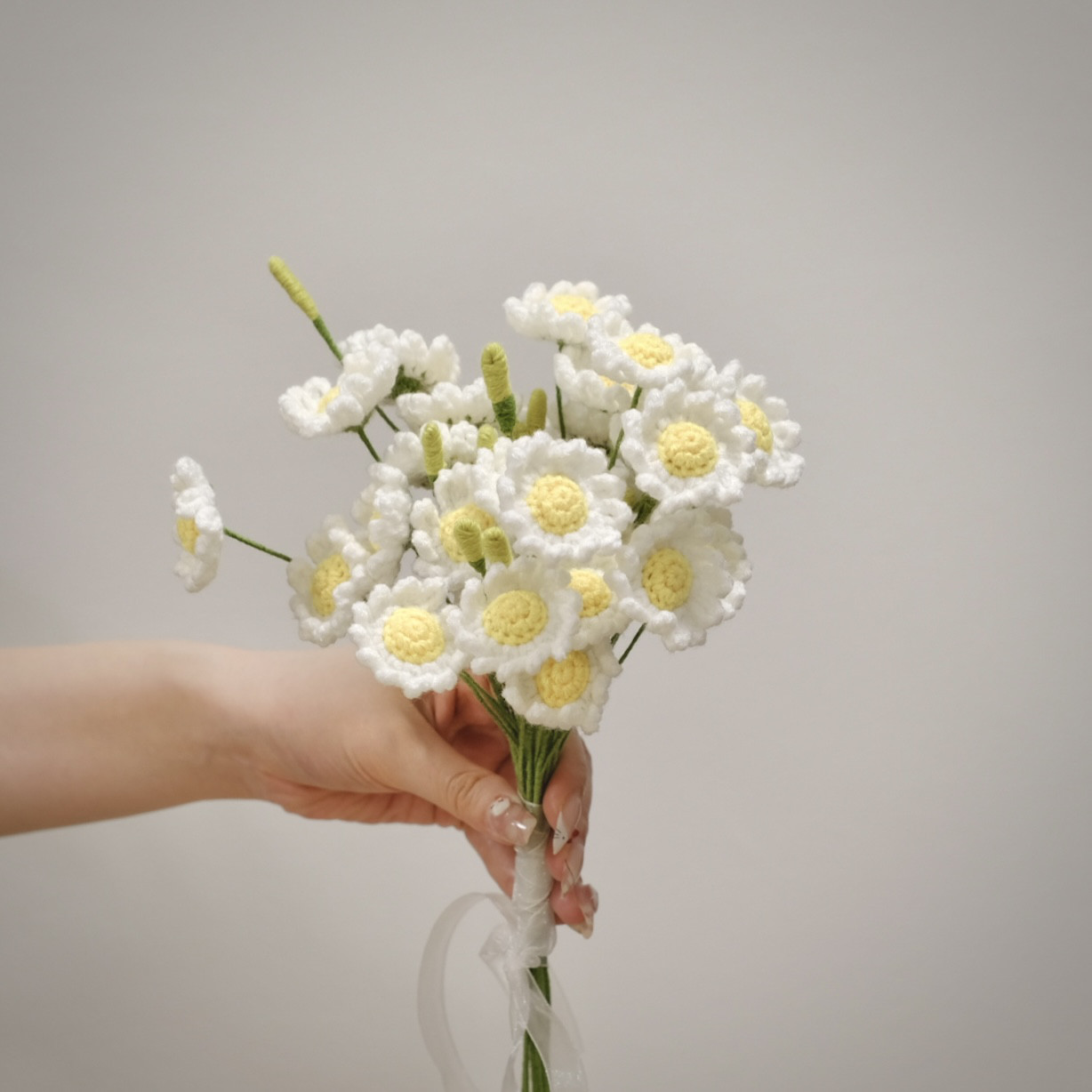 【枯れない花束/ドライフラワー】ハンドメイド 花束 かぎ針編み　雛菊ちゃん ディジー 10本 30朶 生け花用可