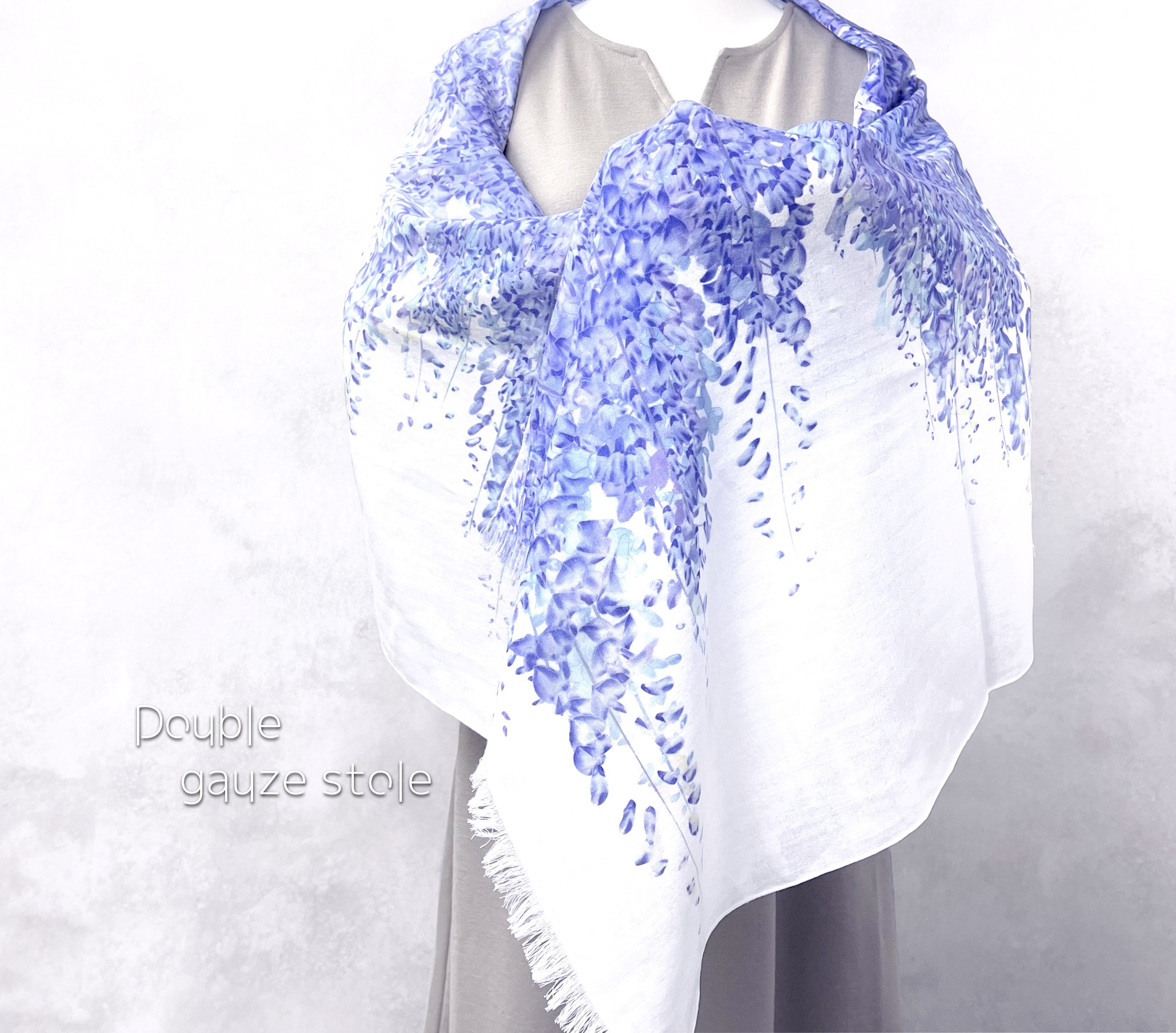 - 藤 - ダブルガーゼストール｜草花で彩る、心うるおうアートストール