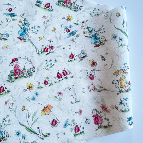 洗える半衿　ドイツ輸入生地の半襟  てんとう虫のサマーフェスティバル　co971 2枚目の画像