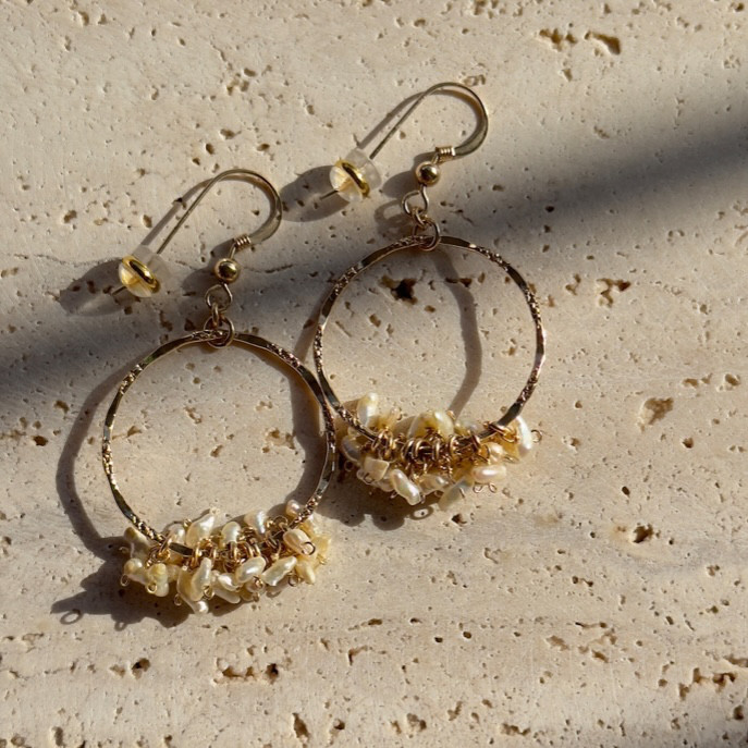 Akoya Pearl Hoop Earrings
