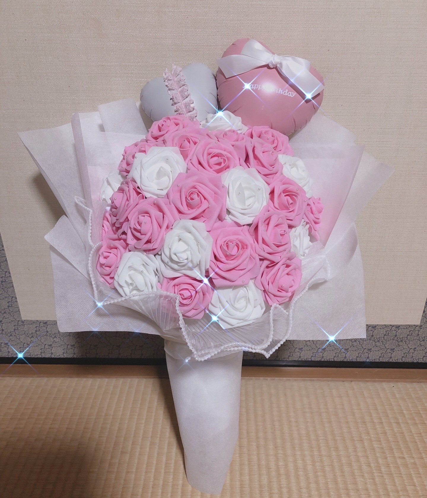 バルーンギフト　バルーンブーケ　花束　生誕祭　誕生日　推し活　薔薇　本人不在の生誕祭　ブーケ