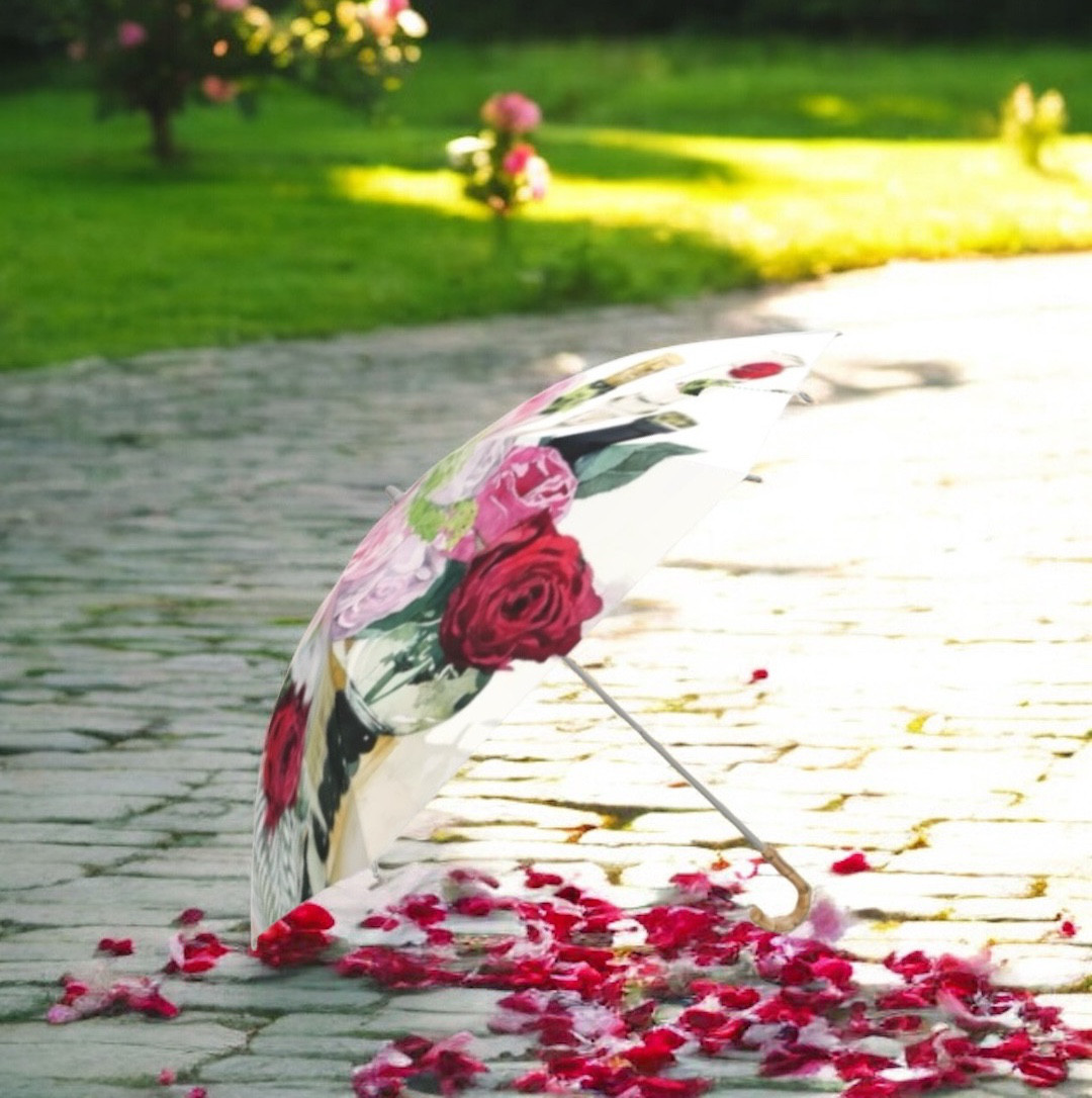 晴雨兼用傘　日傘　50cm　薔薇と薔薇の靴　手開き