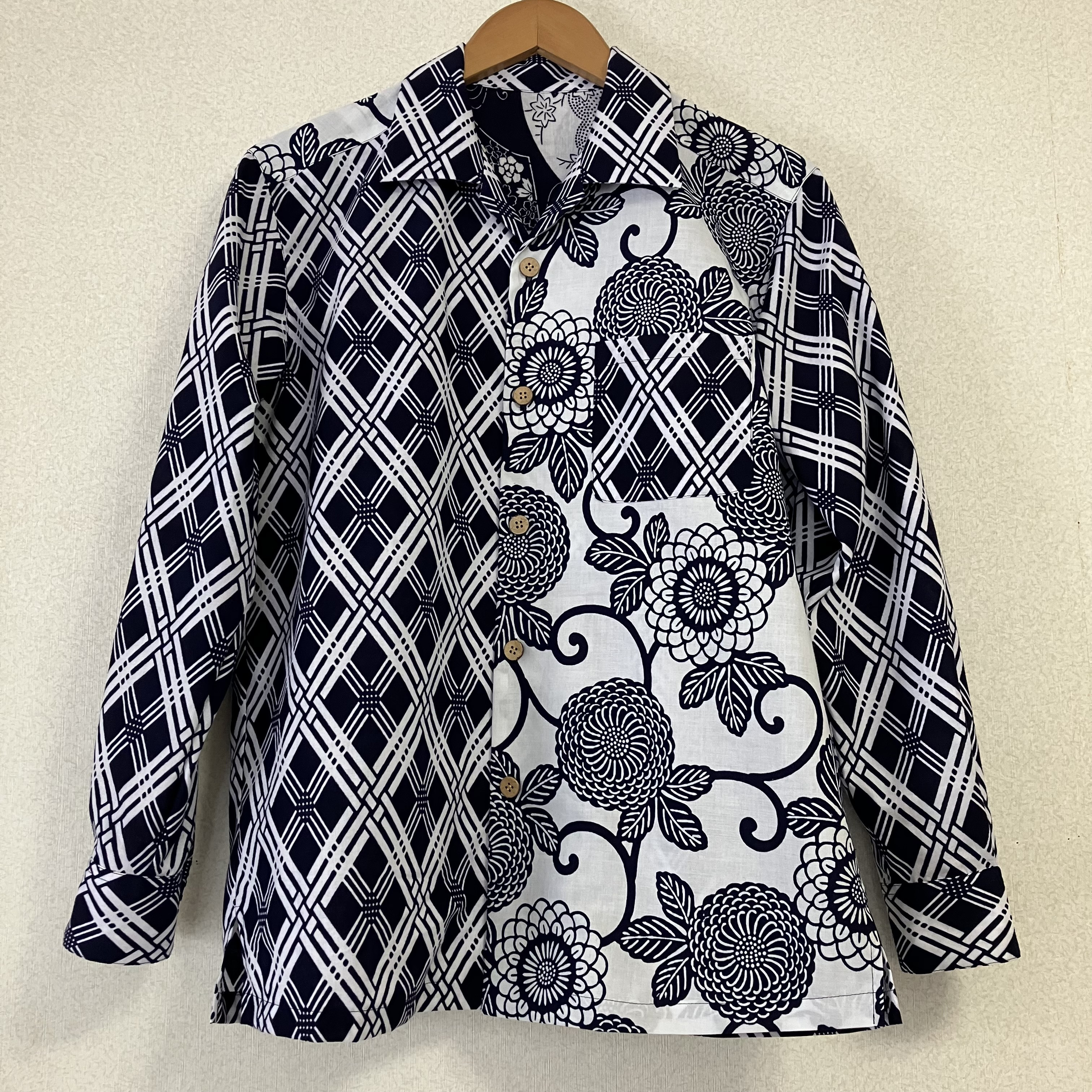 長袖シャツ 浴衣 反物より作製 M 【お持ちの反物からも作製致します】