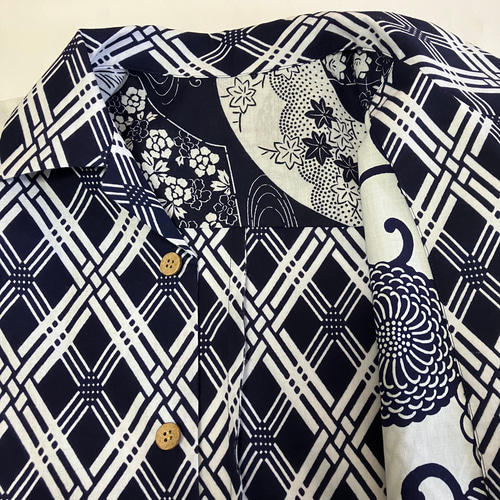 長袖シャツ 浴衣 反物より作製 M 【お持ちの反物からも作製致します