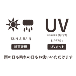 【Creema限定 夏のひんやりセット】 晴雨兼用 UVカット傘 靴下 ハンカチ 竹ハンドル 10枚目の画像