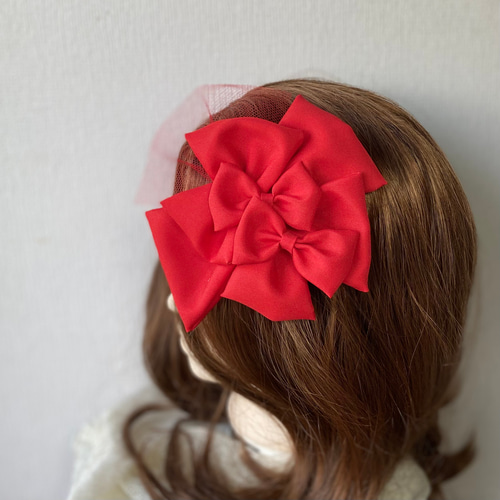 赤リボン ヘアアクセサリー 髪飾り 七五三 透小1 その他ヘア