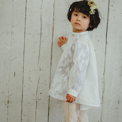 パッチワークブルームブラウス【 ネモフィラブルー 】花柄｜バースデー