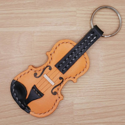 [受注製作]　エレキギター キーホルダー・リング　革 受注製作] エレキギター キーホルダー・リング 革 キーホルダー