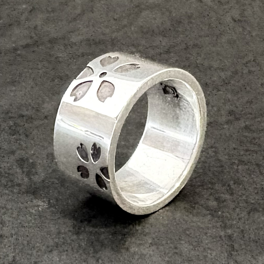 浴衣をイメージした桜のリング　サイズ9