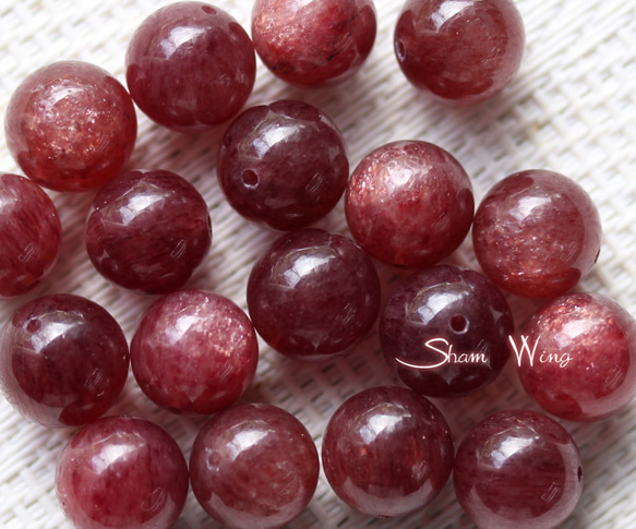 良質 ピンクエピドートマイカインクォーツ ラウンド約9.9～10.2mm☆2粒