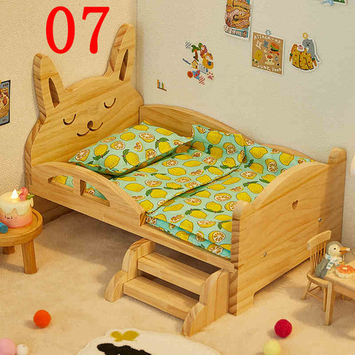 大きいサイズ ドール用木製ベッドお人形用ミニチュア家具木製ベッドお